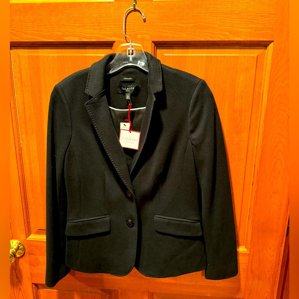 Talbots Aberdeen black blazer jacket NWT size 6P
